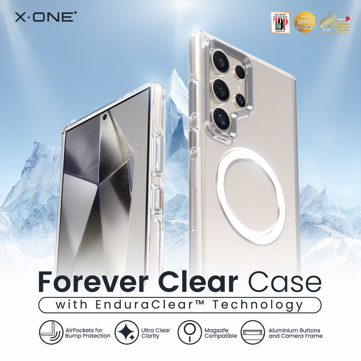 X.One® Forever Clear Case for Samsung Galaxy S24 Ultra/S24+/S24