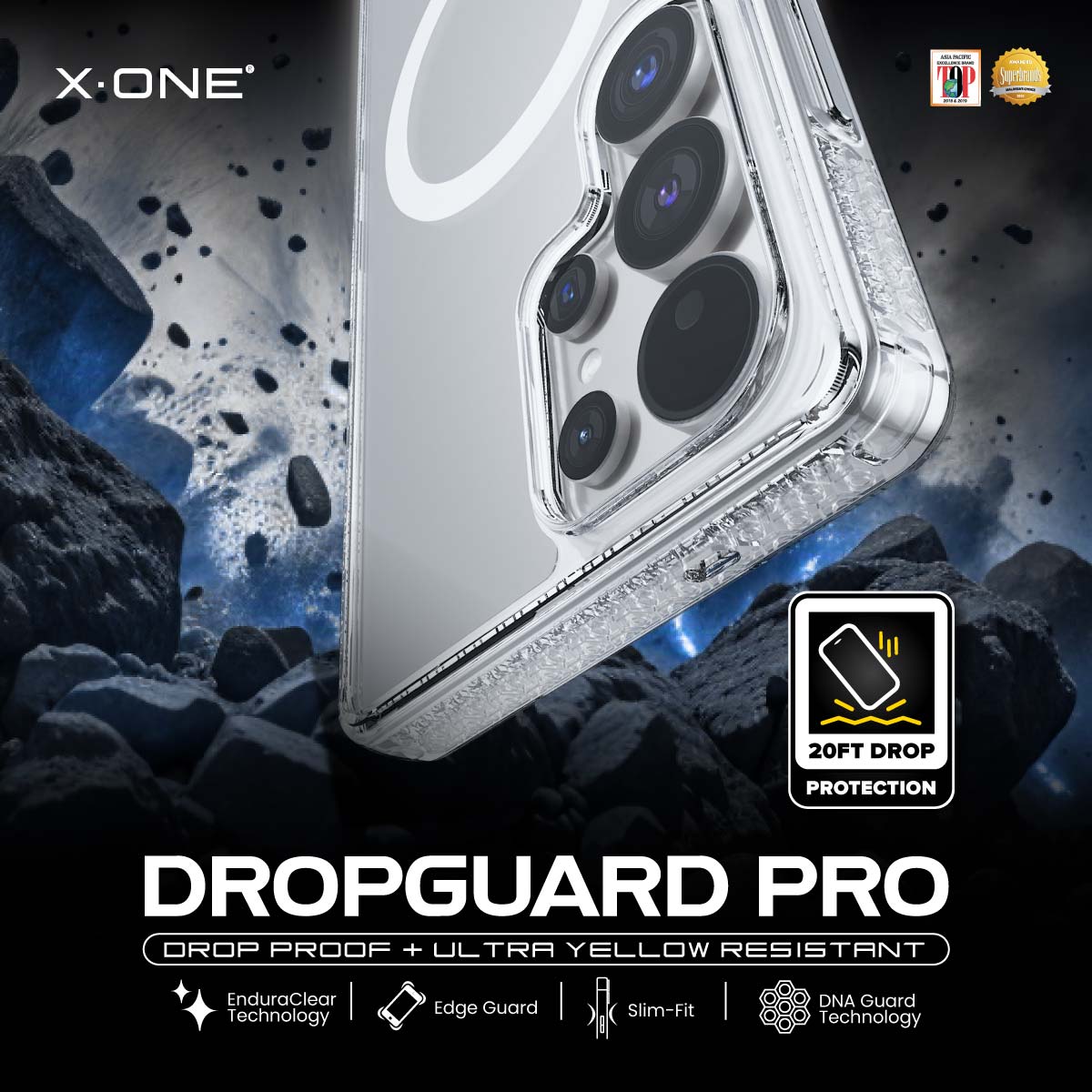 X.One® Dropguard Pro with EnduraClear (Magsafe Edition) Impact Protection Case for Galaxy S25/S24 Ultra